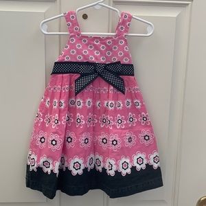 Nanette, 24m, Cute/Comfy/Cool, Pretty Pink Dress w/Flowers, Black/Pink/White